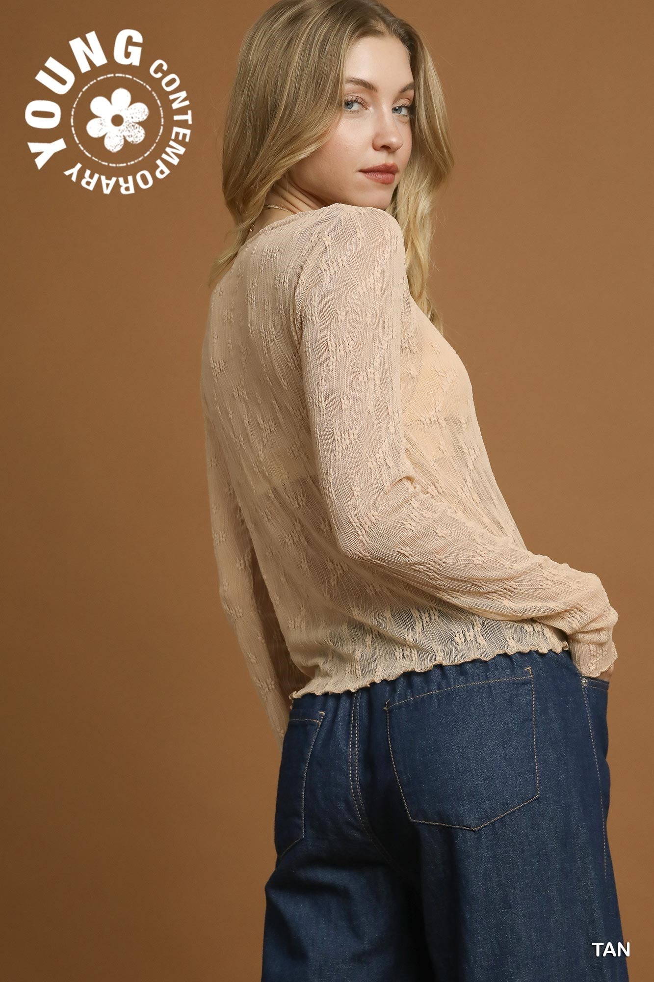 Echolayer Textured Lace Top