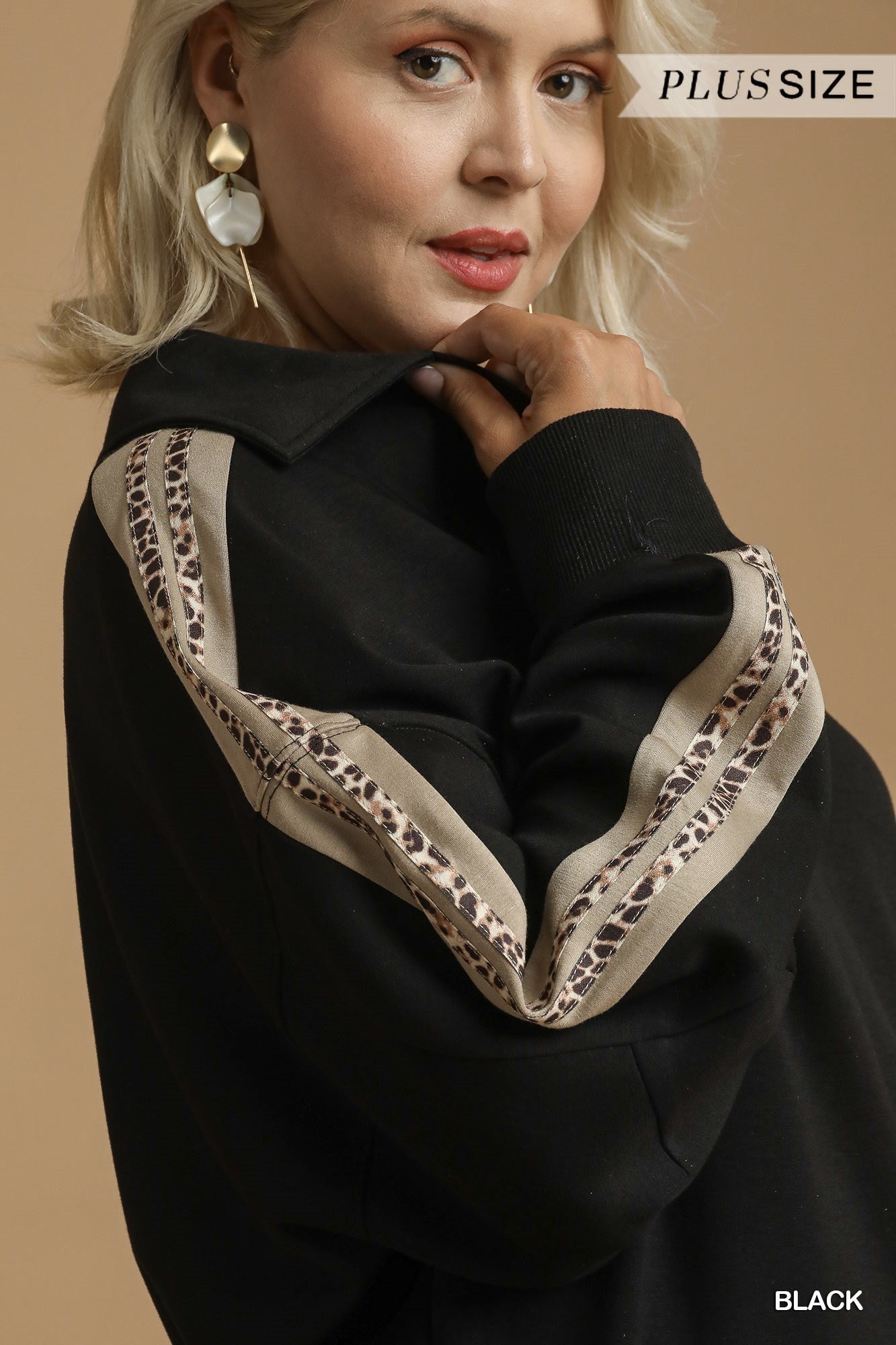 Leopard Accent Luxeknit Pullover | PLUS SIZE AVAILABLE