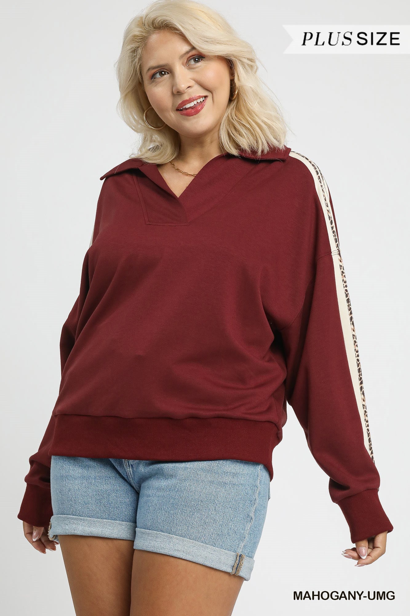 Leopard Accent Luxeknit Pullover | PLUS SIZE AVAILABLE