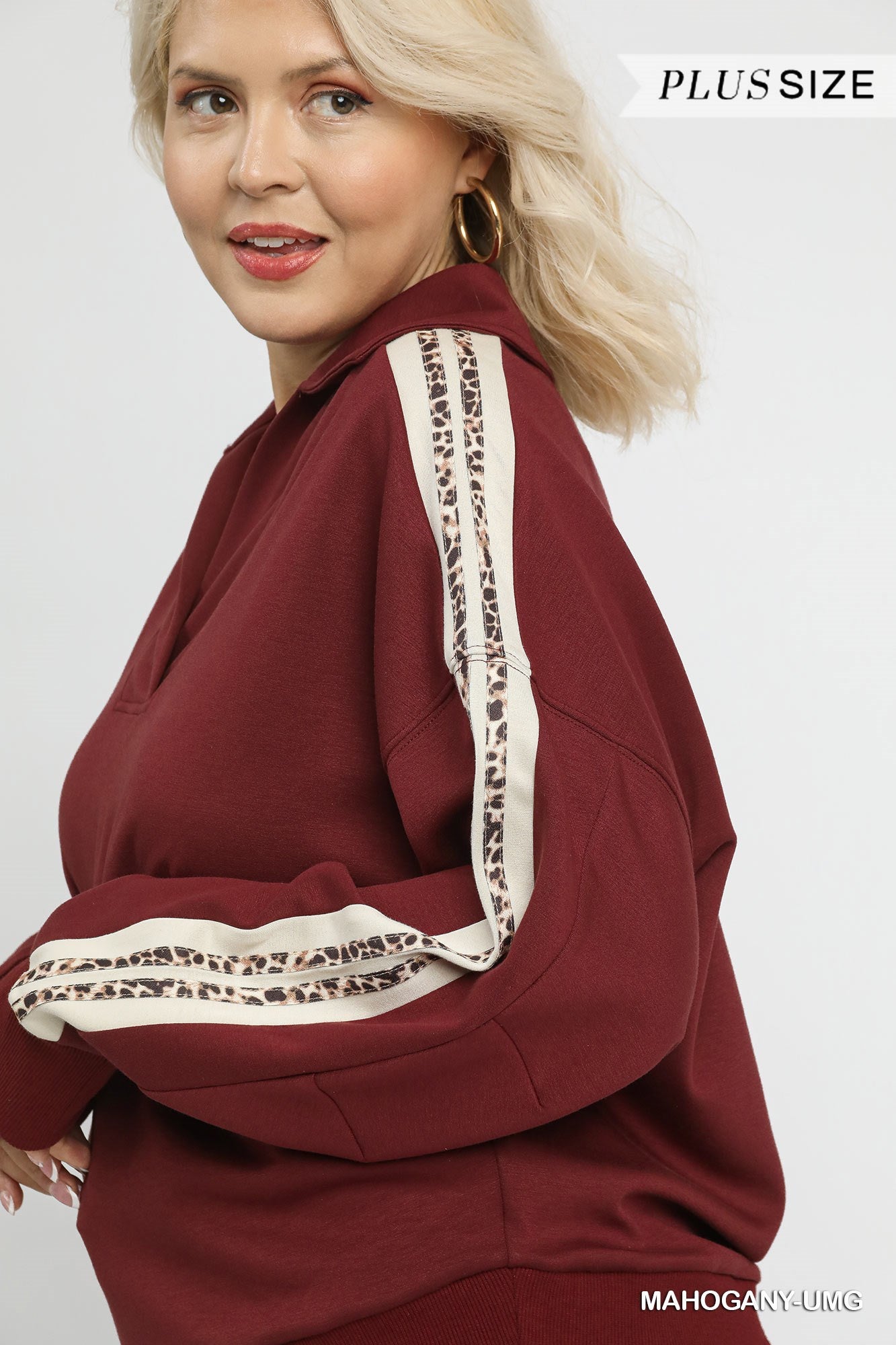 Leopard Accent Luxeknit Pullover | PLUS SIZE AVAILABLE