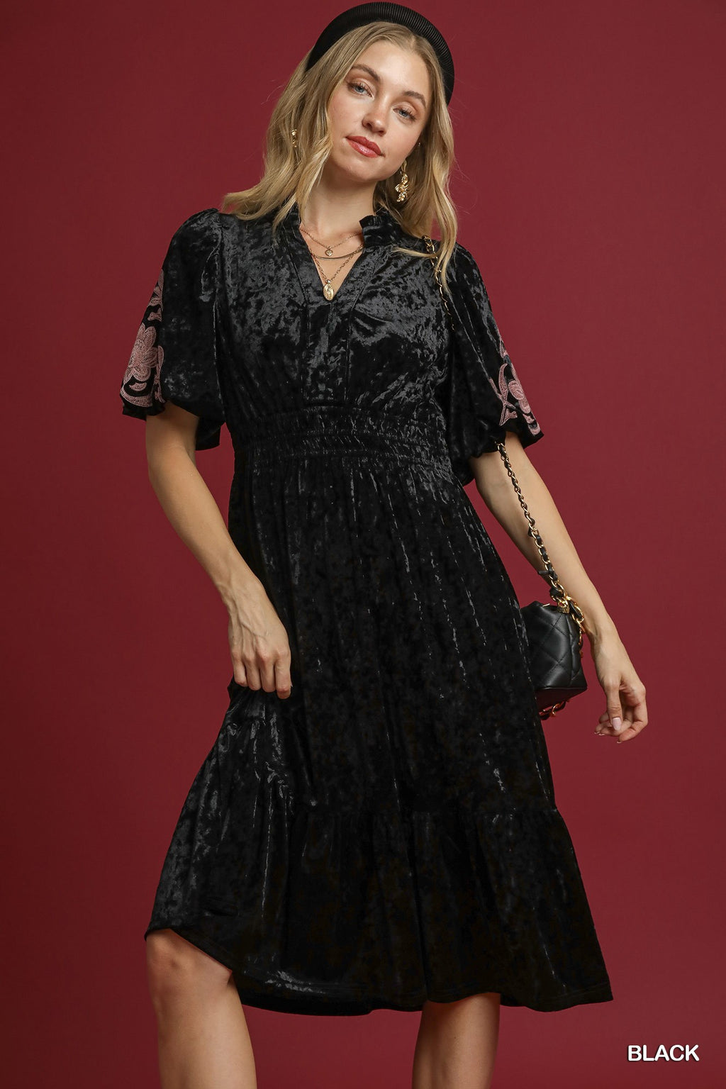 Georgia Smocked Velvet Dress
