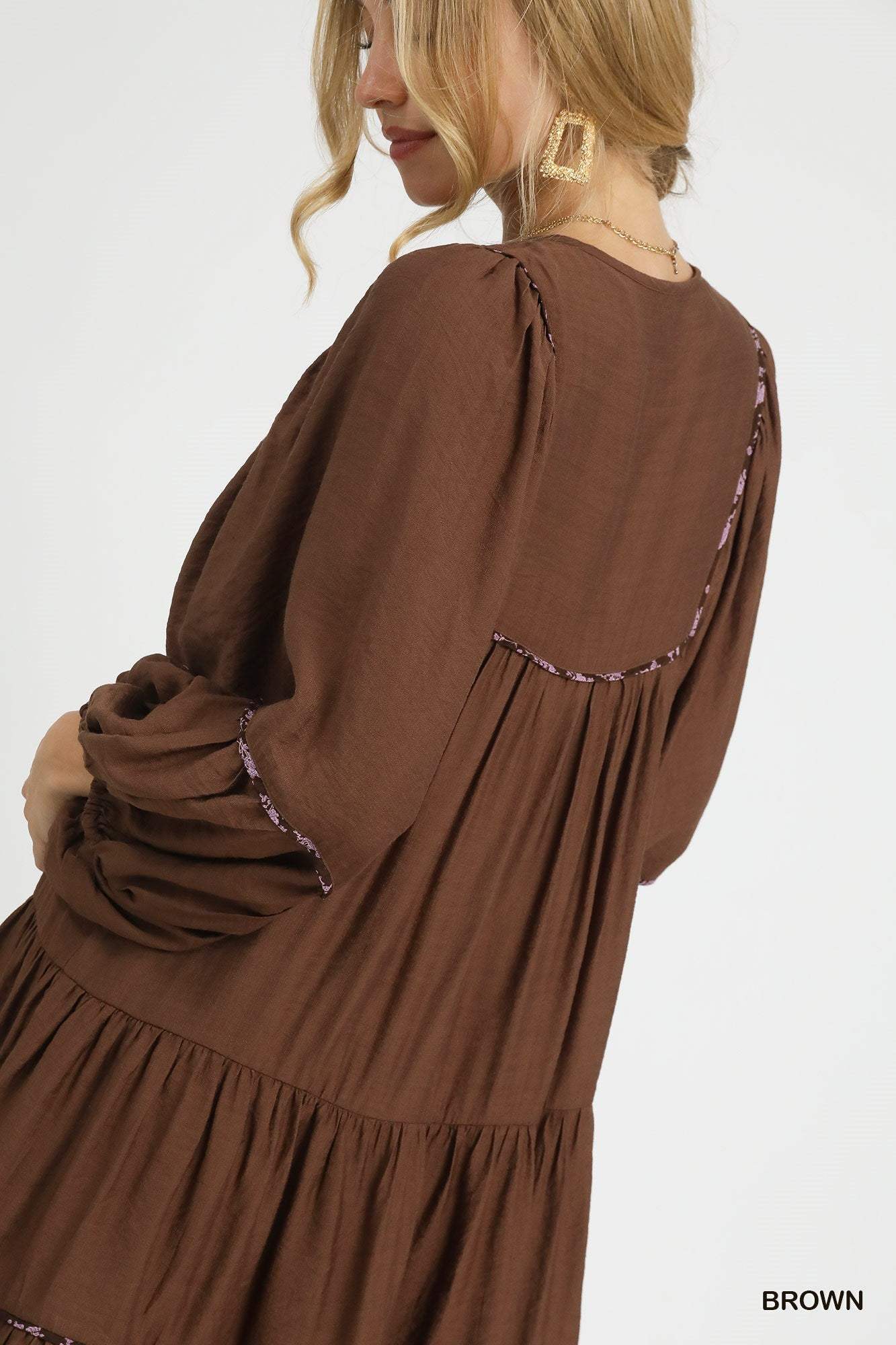 Aisling Long Sleeve Tiered Mini Dress