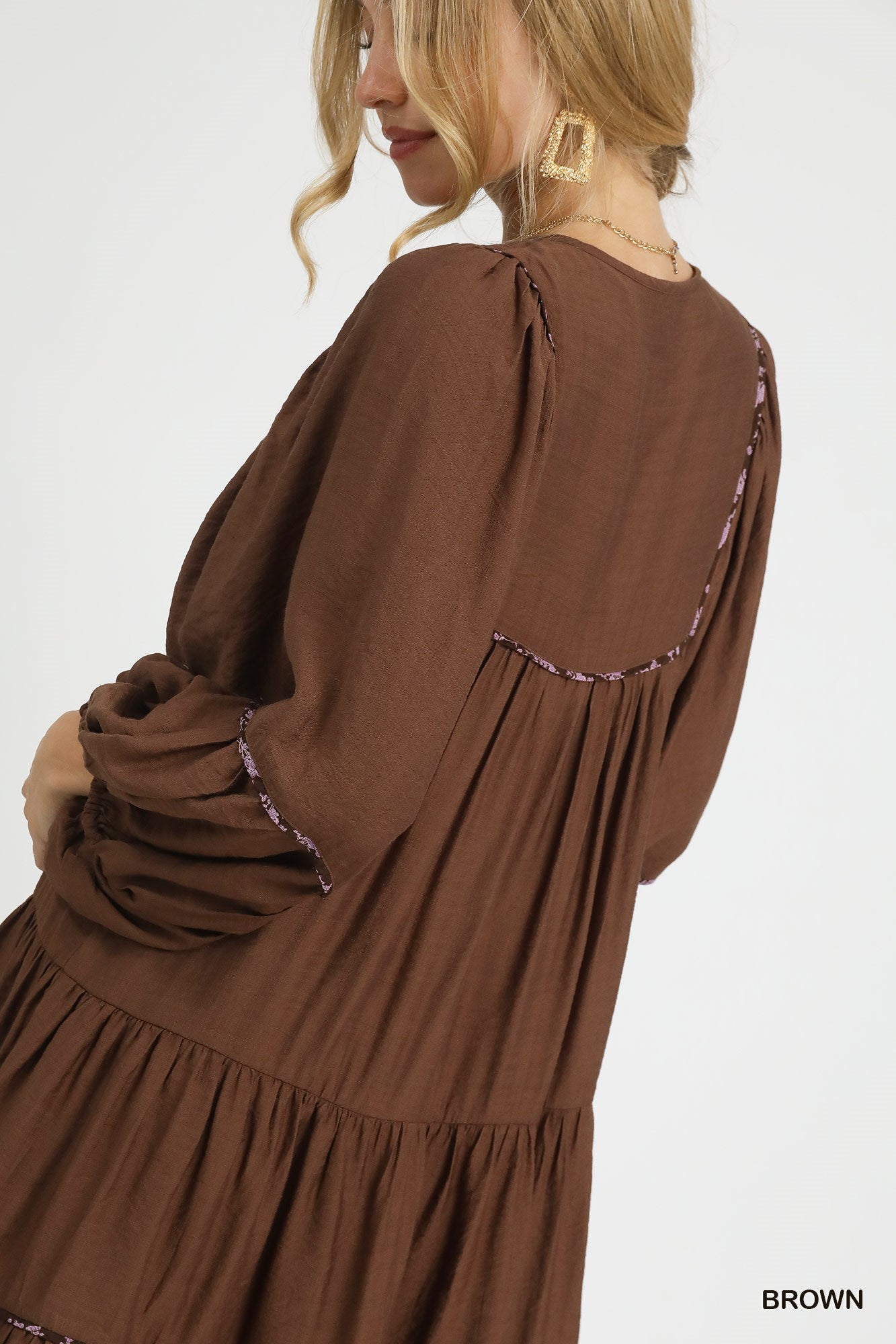 Aisling Long Sleeve Tiered Mini Dress