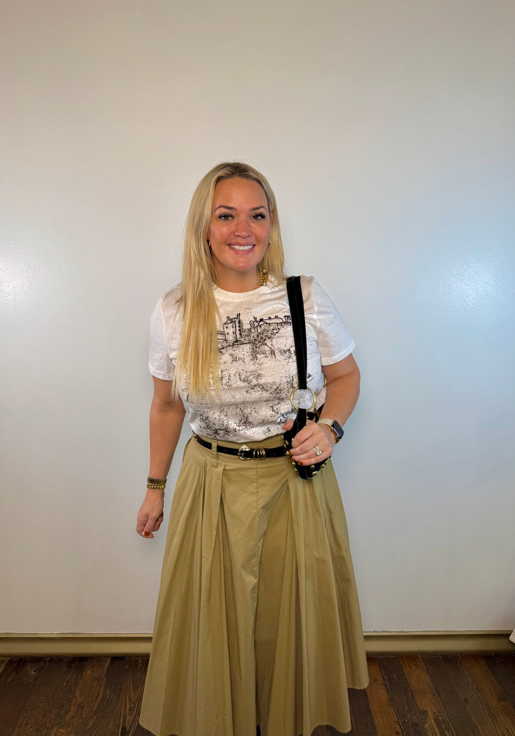 Wheat Field Pleated Midi Skirt