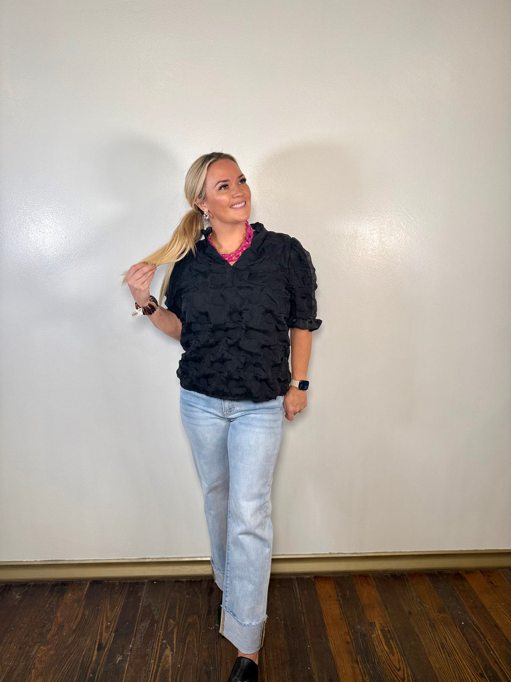 High Rise Straight Cuffed Relaxed Jeans | Risen Jeans | PLUS SIZE AVAILABLE