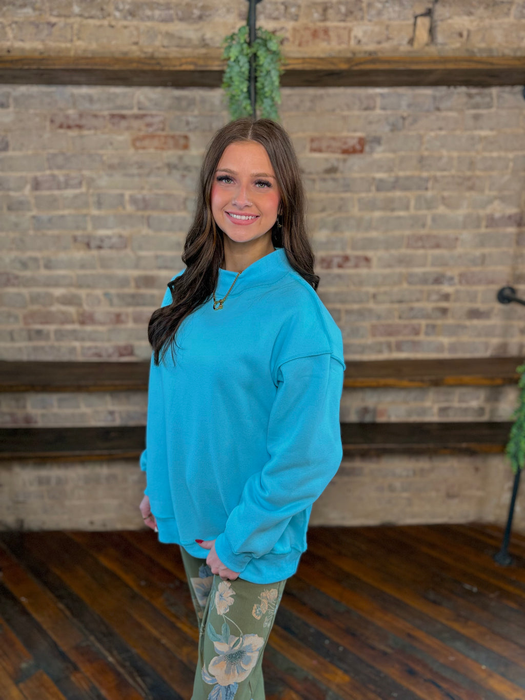 Oversized Mock Neck Sweatshirt