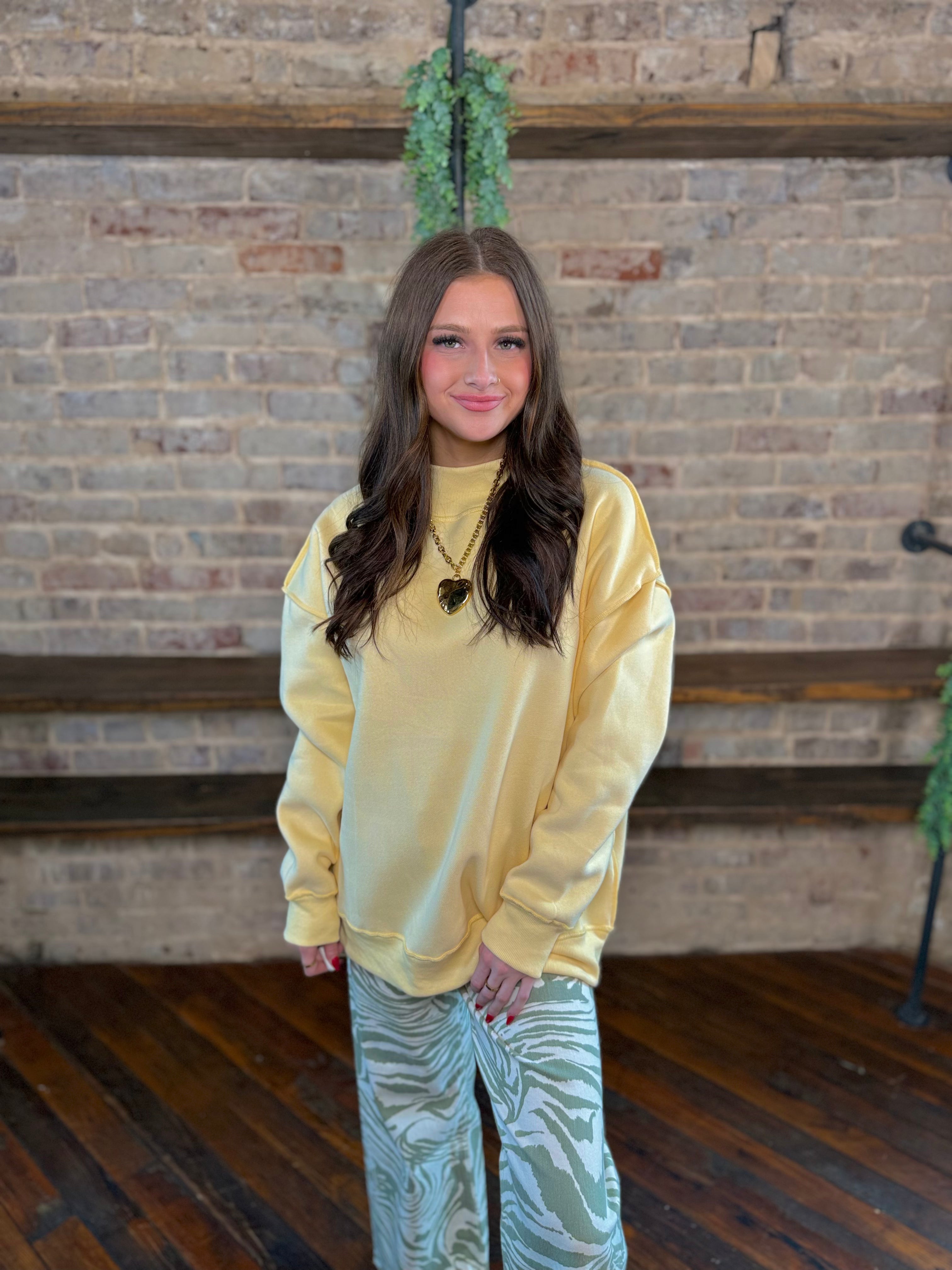 Oversized Mock Neck Sweatshirt