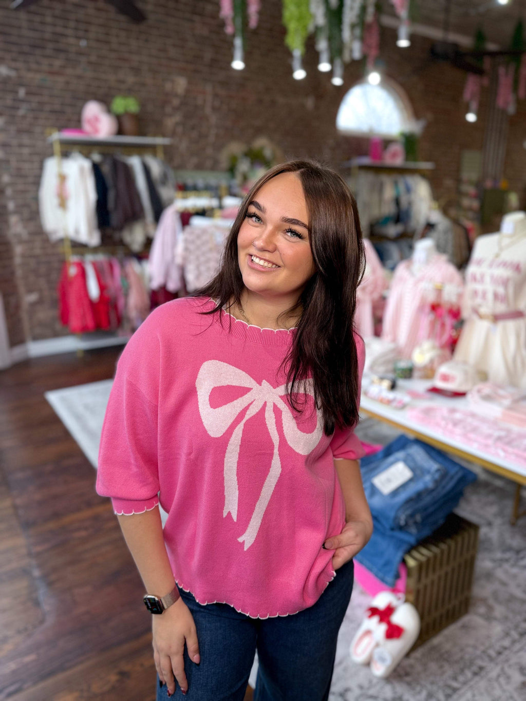 Pink Che Danya Pink Bow Sweater – Che Jo's Boutique