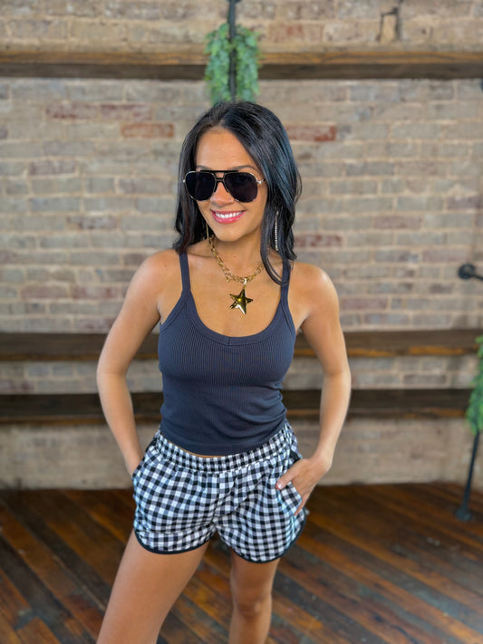 Padded Ribbed V-Neck Cami