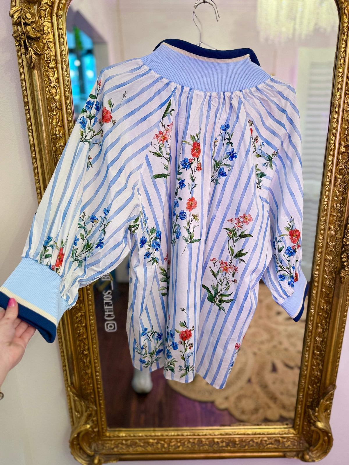 PLUS SIZE | Taylor Rae Floral Stripe Blouse