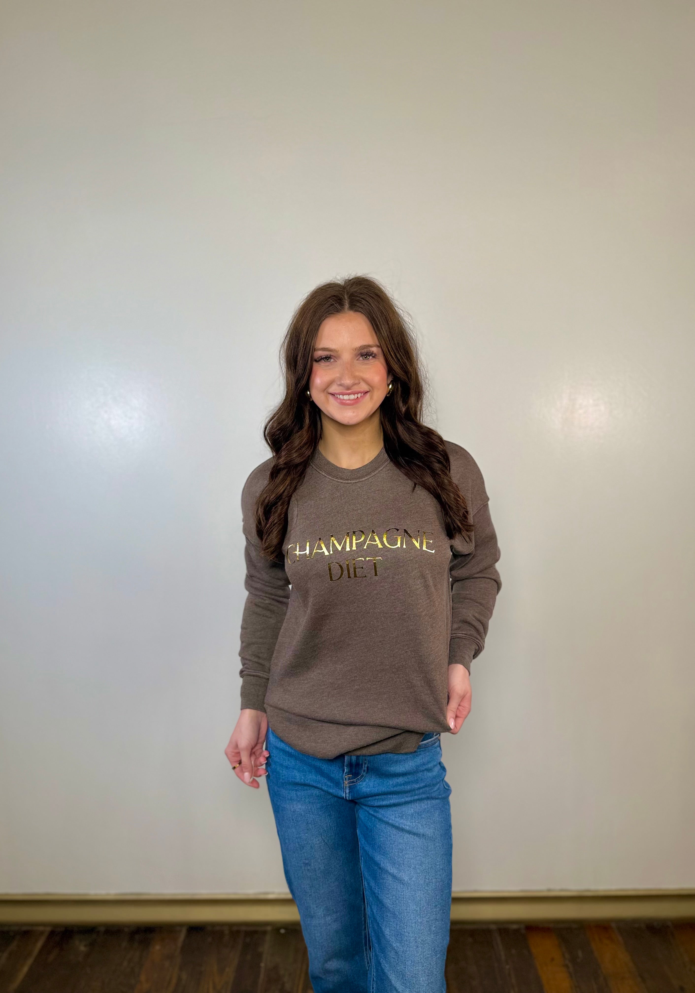 'Champagne Diet' Graphic Sweatshirt