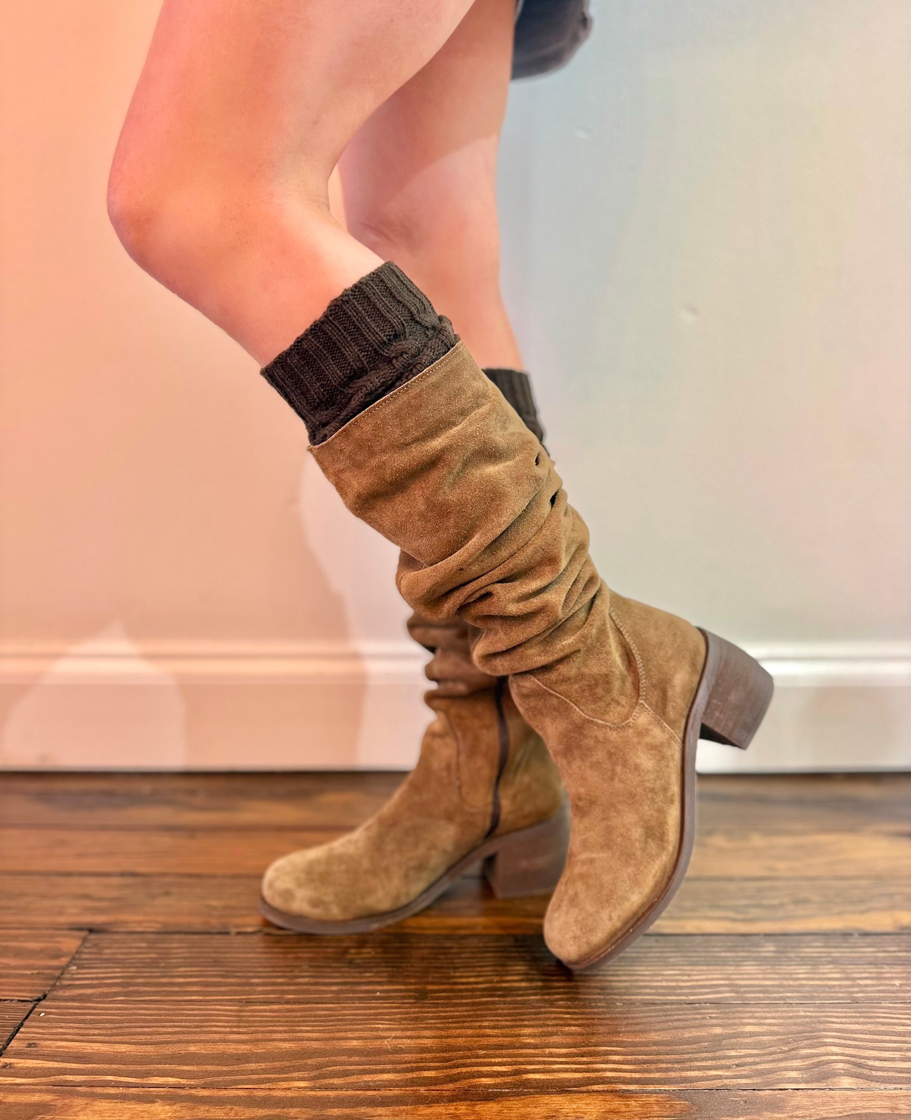 Violet Knee High Scrunch Socks