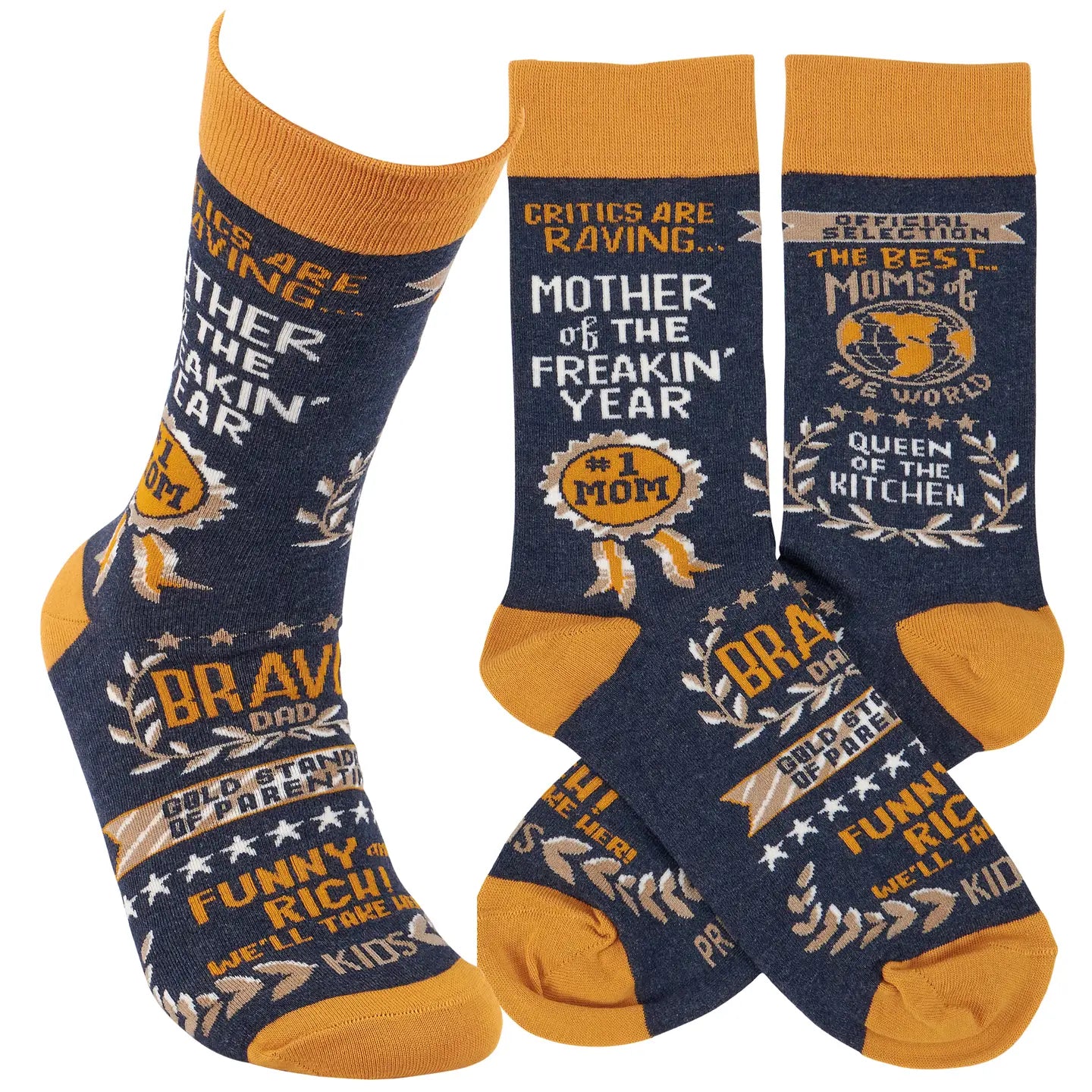Classic Woven Crew Socks - Mom