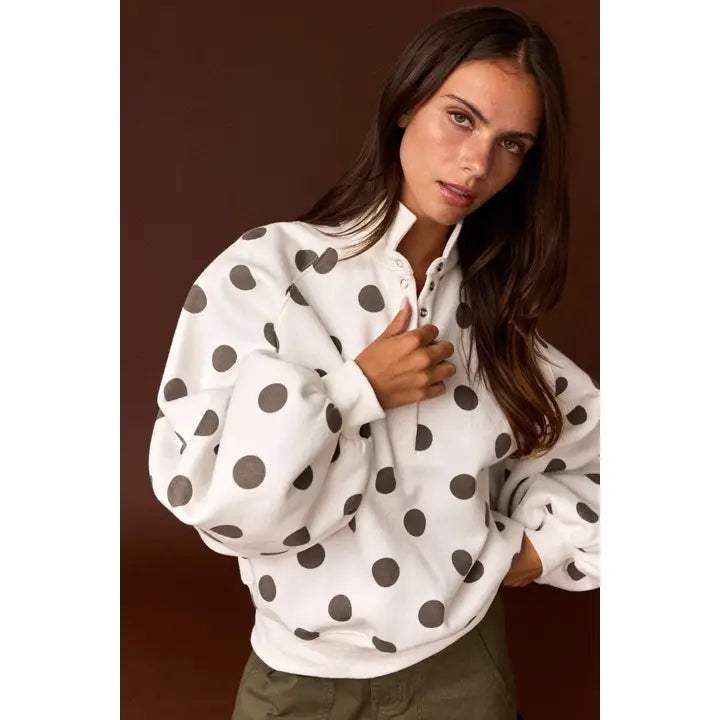 Piper Snap Button Collared Sweatshirt