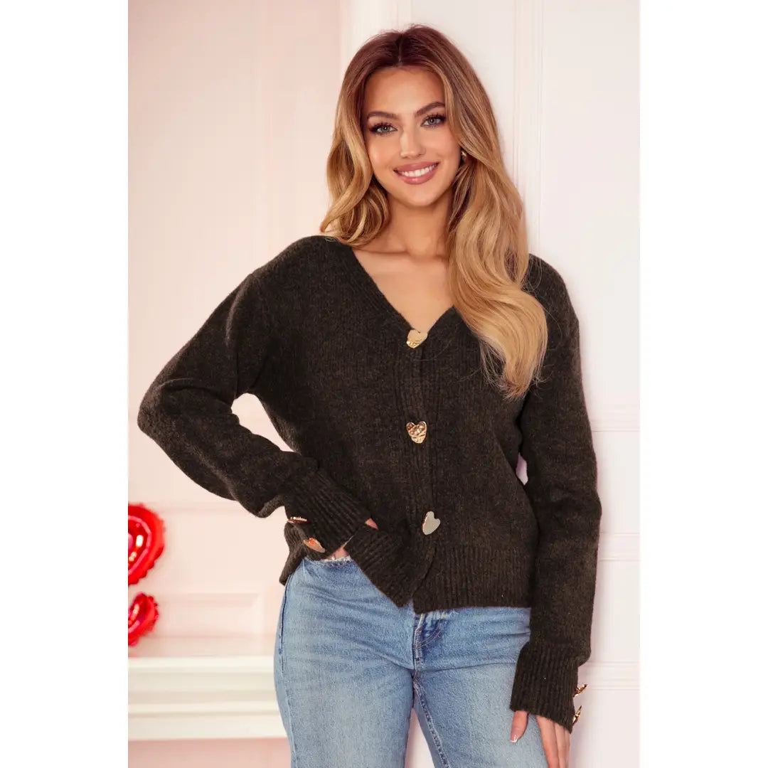 Daisy Heart Button Cardigan