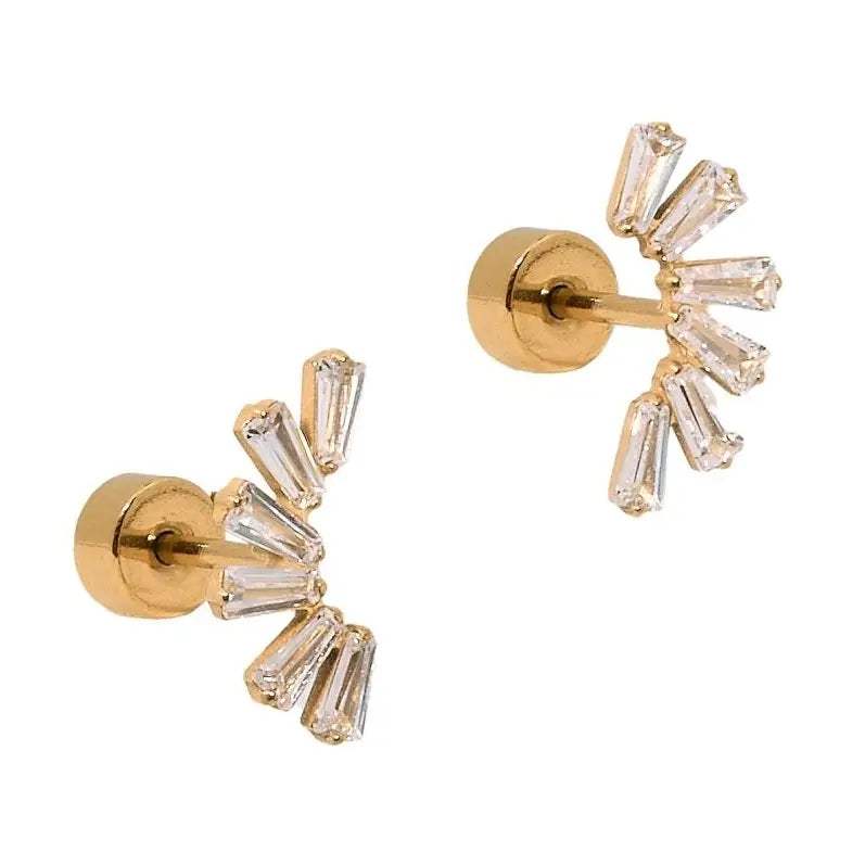 Delaney Gold Screwback Stud Earrings
