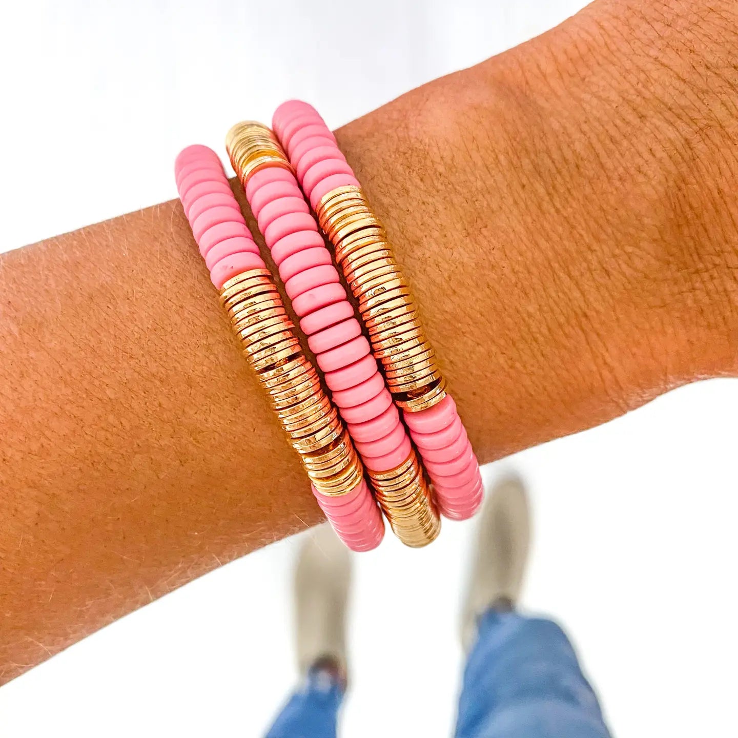 Acrylic Disc Bamboo Bracelet