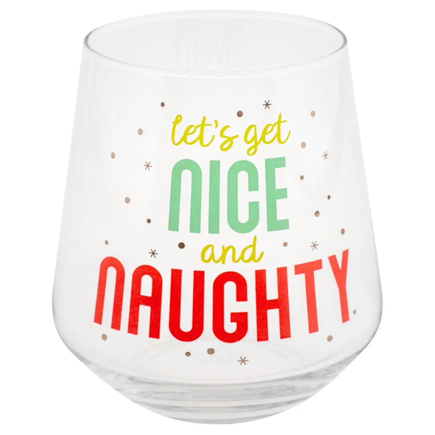 Stemless Christmas Wine Glass