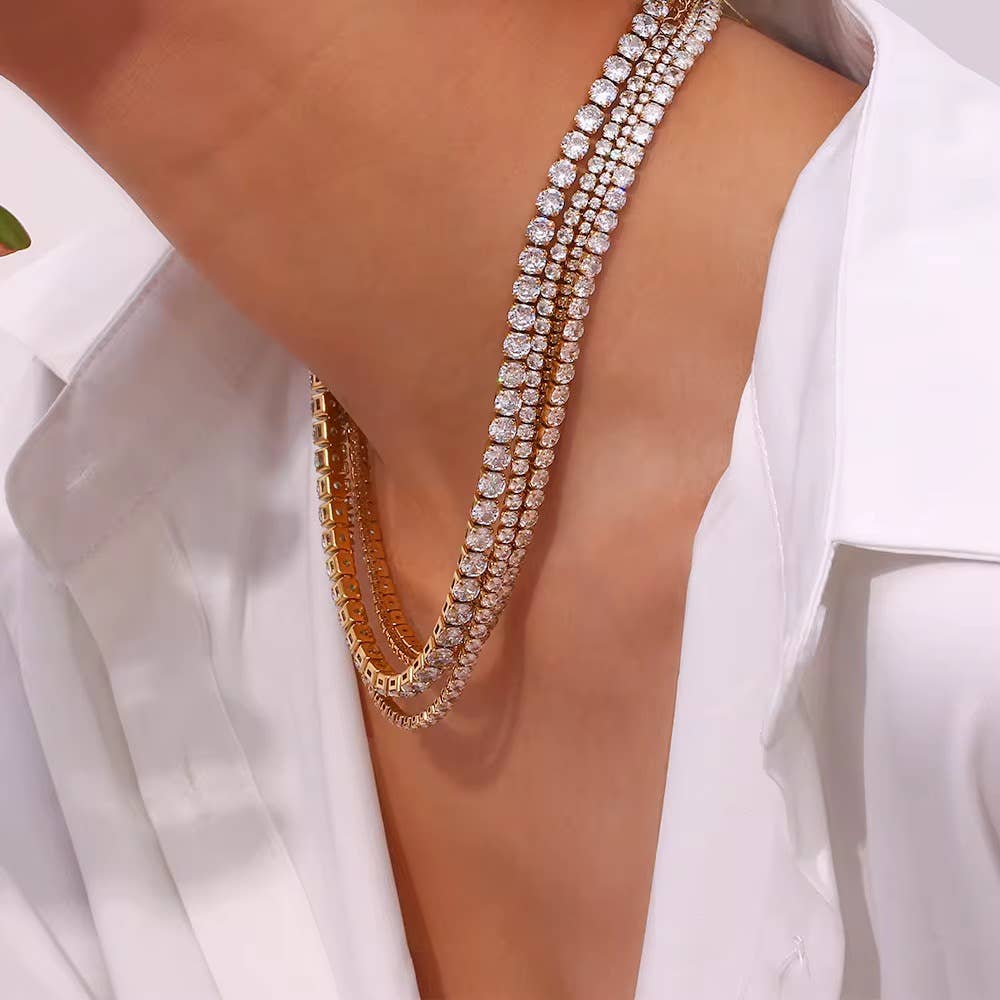 Waterproof 2mm Tennis Necklace