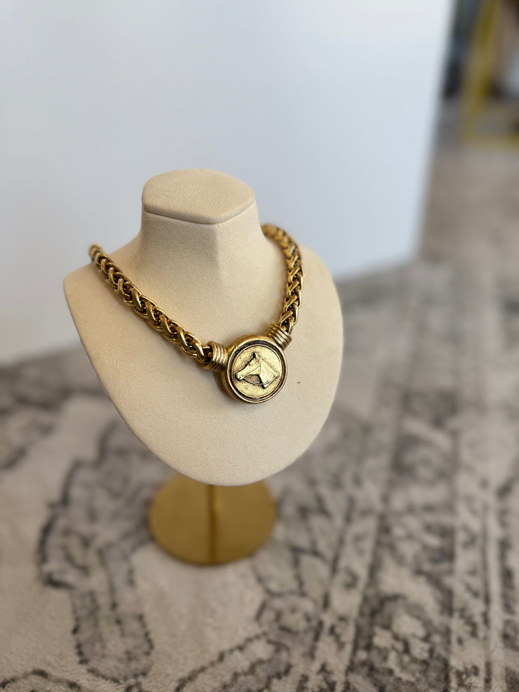 Roman Stallion Vintage Coin Necklace