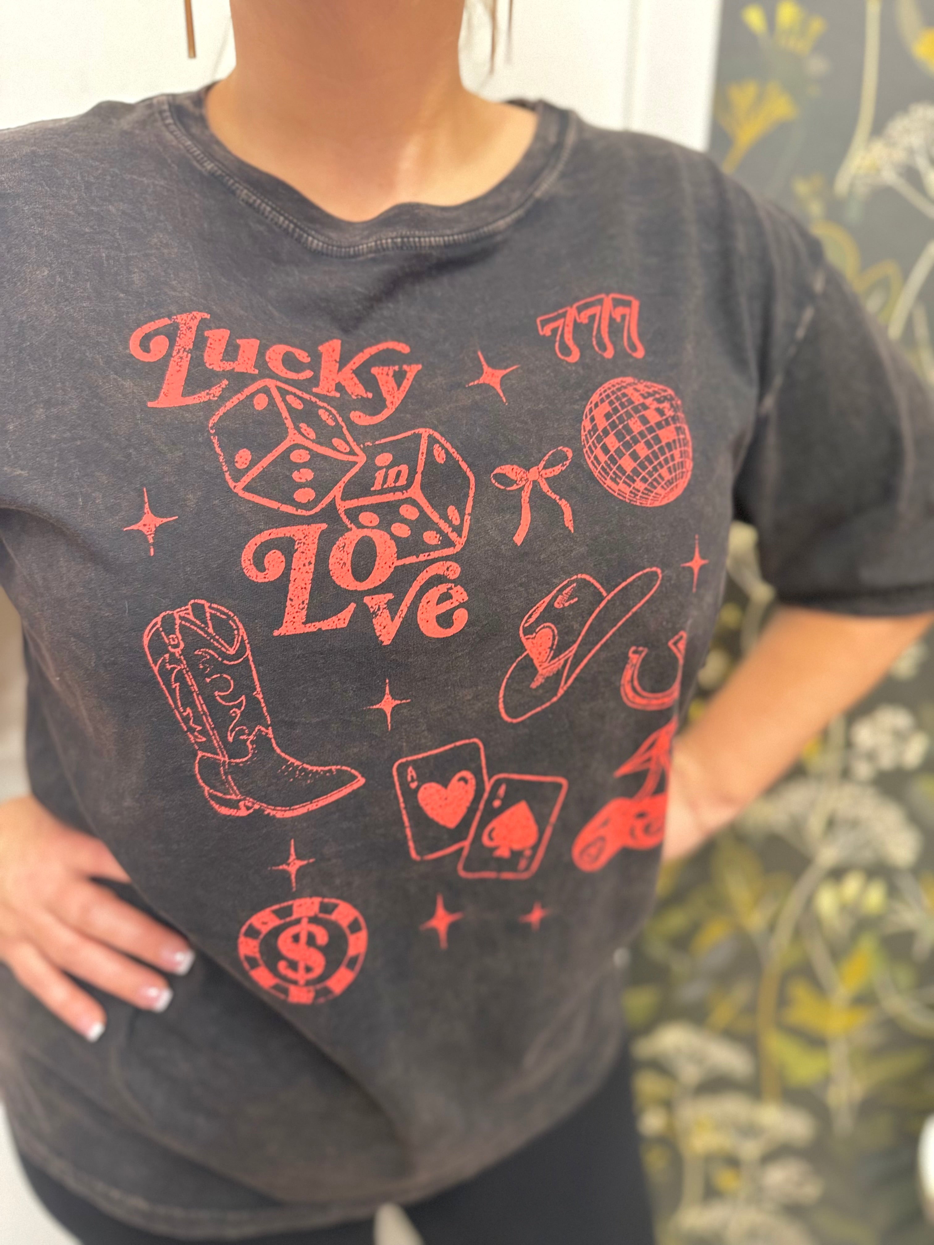 Lucky Love Oversized Mineral Graphic Tee