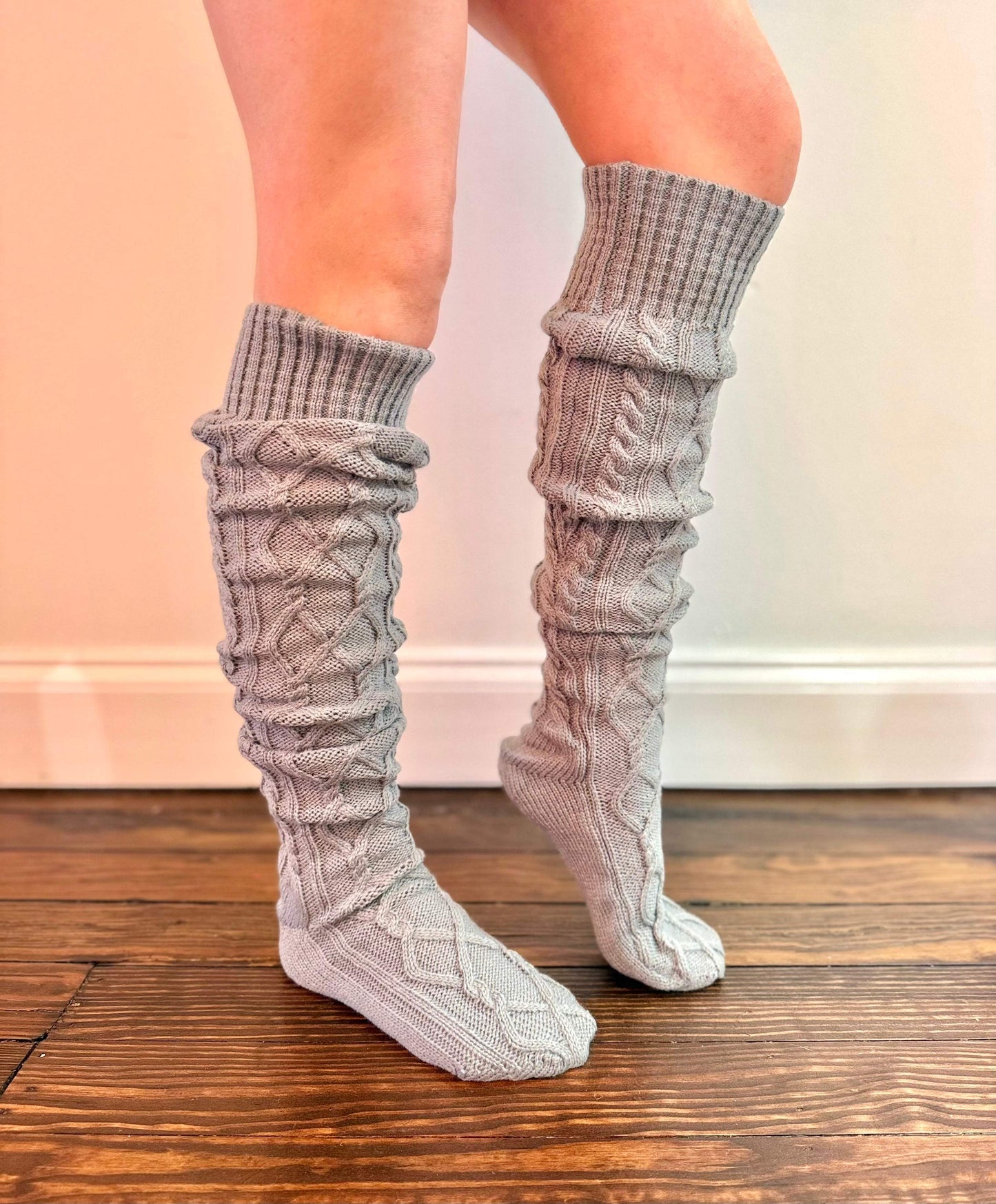 Violet Knee High Scrunch Socks