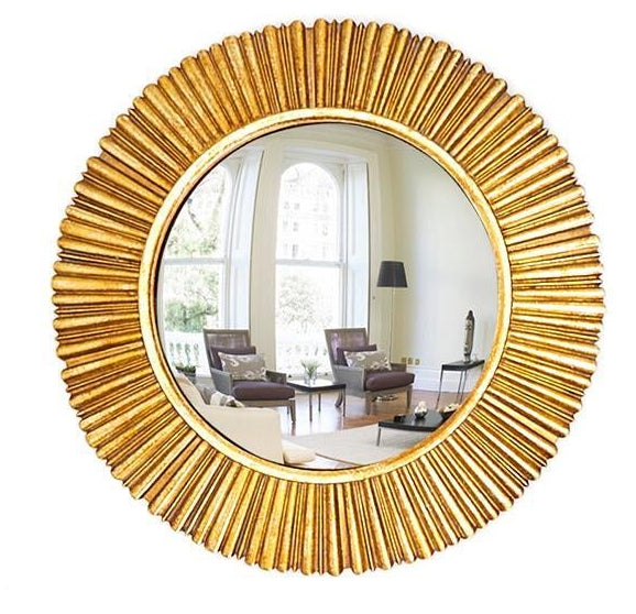 Gold Leaf Convex Wall Mirror