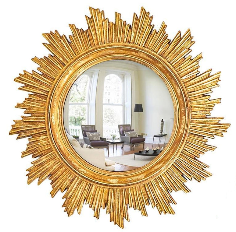 Gold Leaf Convex Wall Mirror