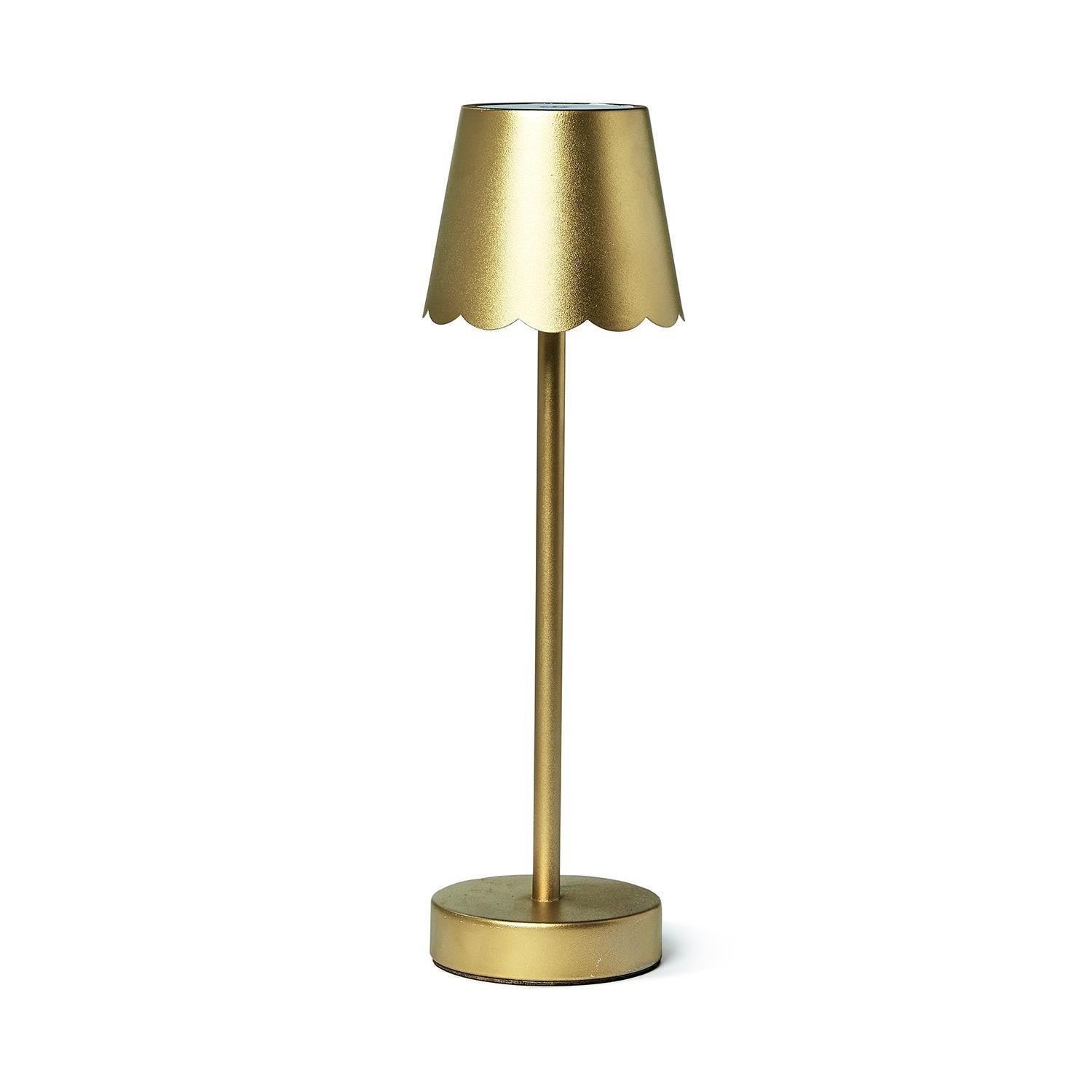 Gold Scalloped Rechargeable LED Portable Cordless Table Lamp