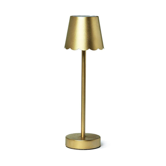 Gold Scalloped Rechargeable LED Portable Cordless Table Lamp