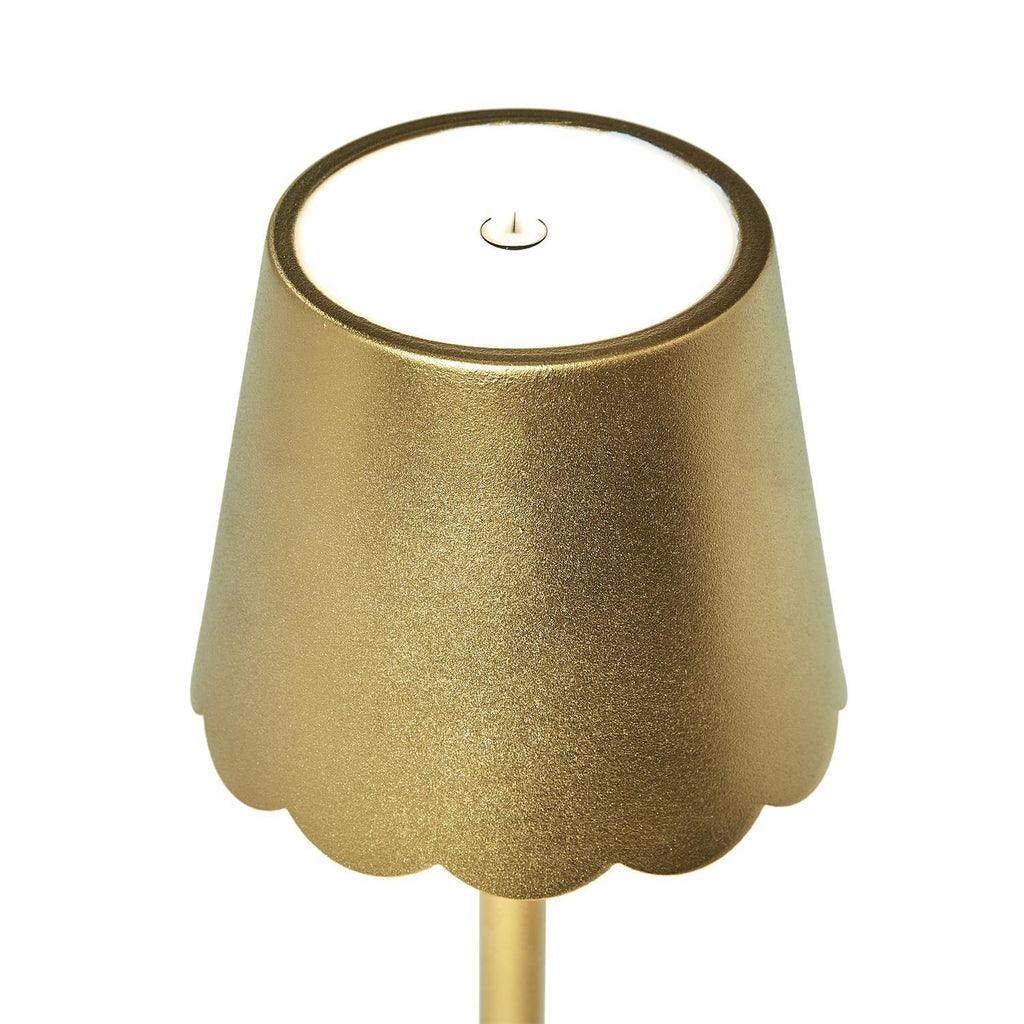 Gold Scalloped Rechargeable LED Portable Cordless Table Lamp