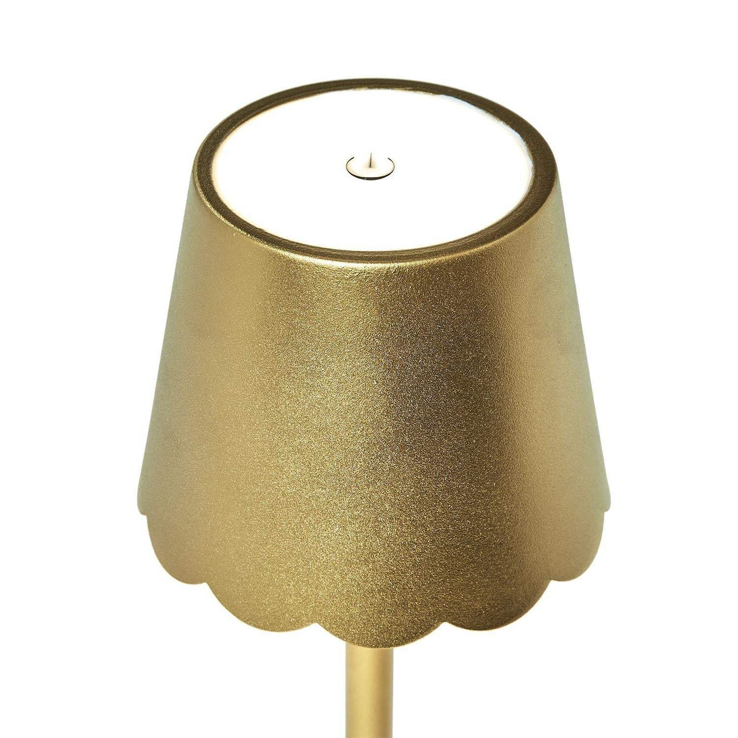Gold Scalloped Rechargeable LED Portable Cordless Table Lamp