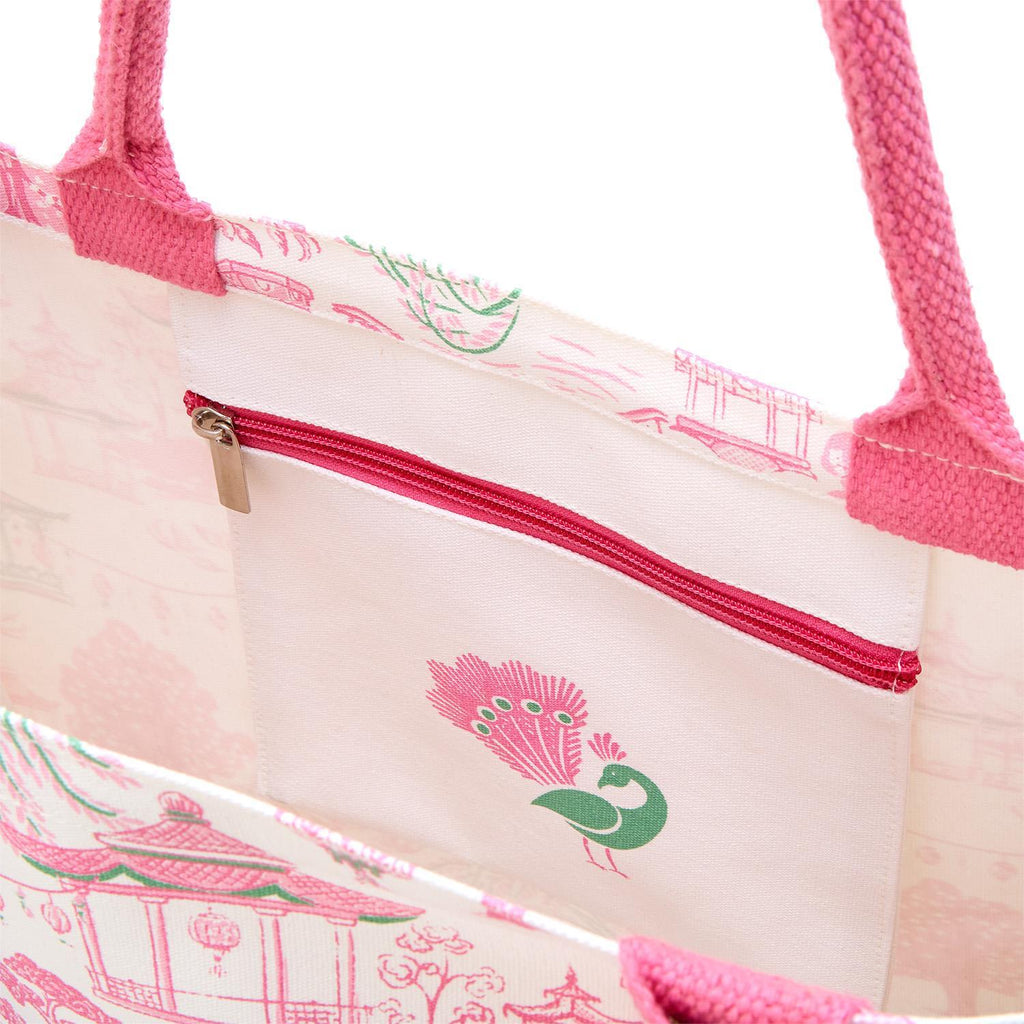 Mahjong Block Print Pattern Tote Bag