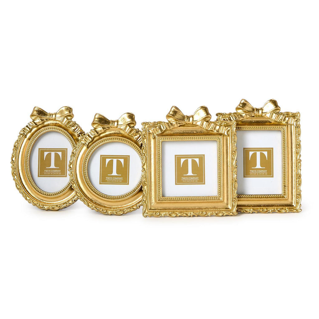 Mini Vintage Gold Bow Photo Frame