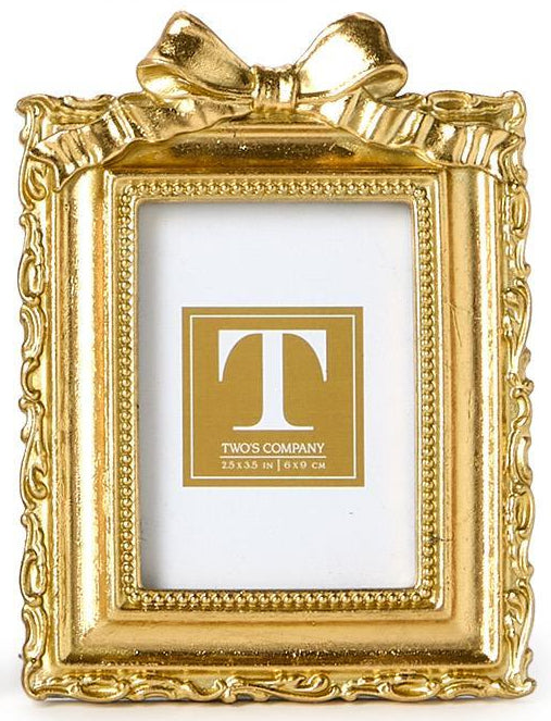 Mini Vintage Gold Bow Photo Frame