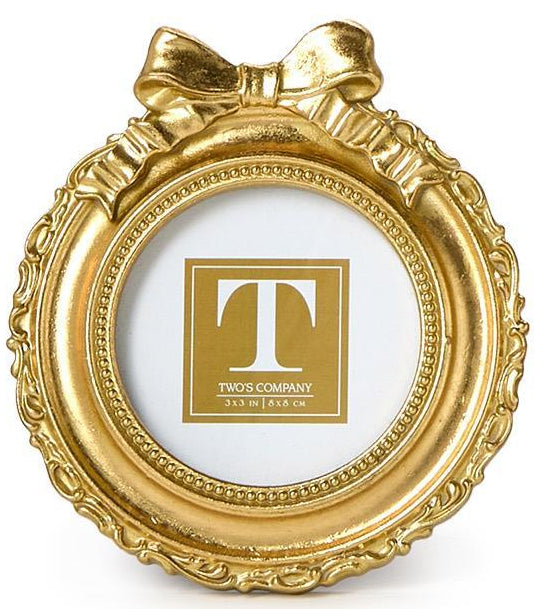 Mini Vintage Gold Bow Photo Frame