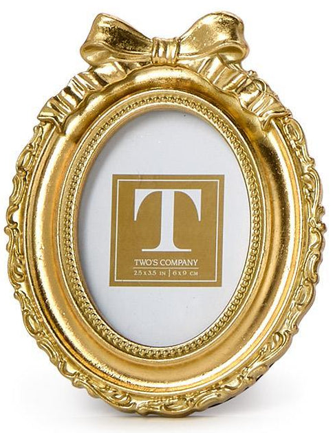 Mini Vintage Gold Bow Photo Frame