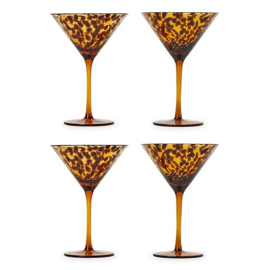 Tortoise Print Martini Glass