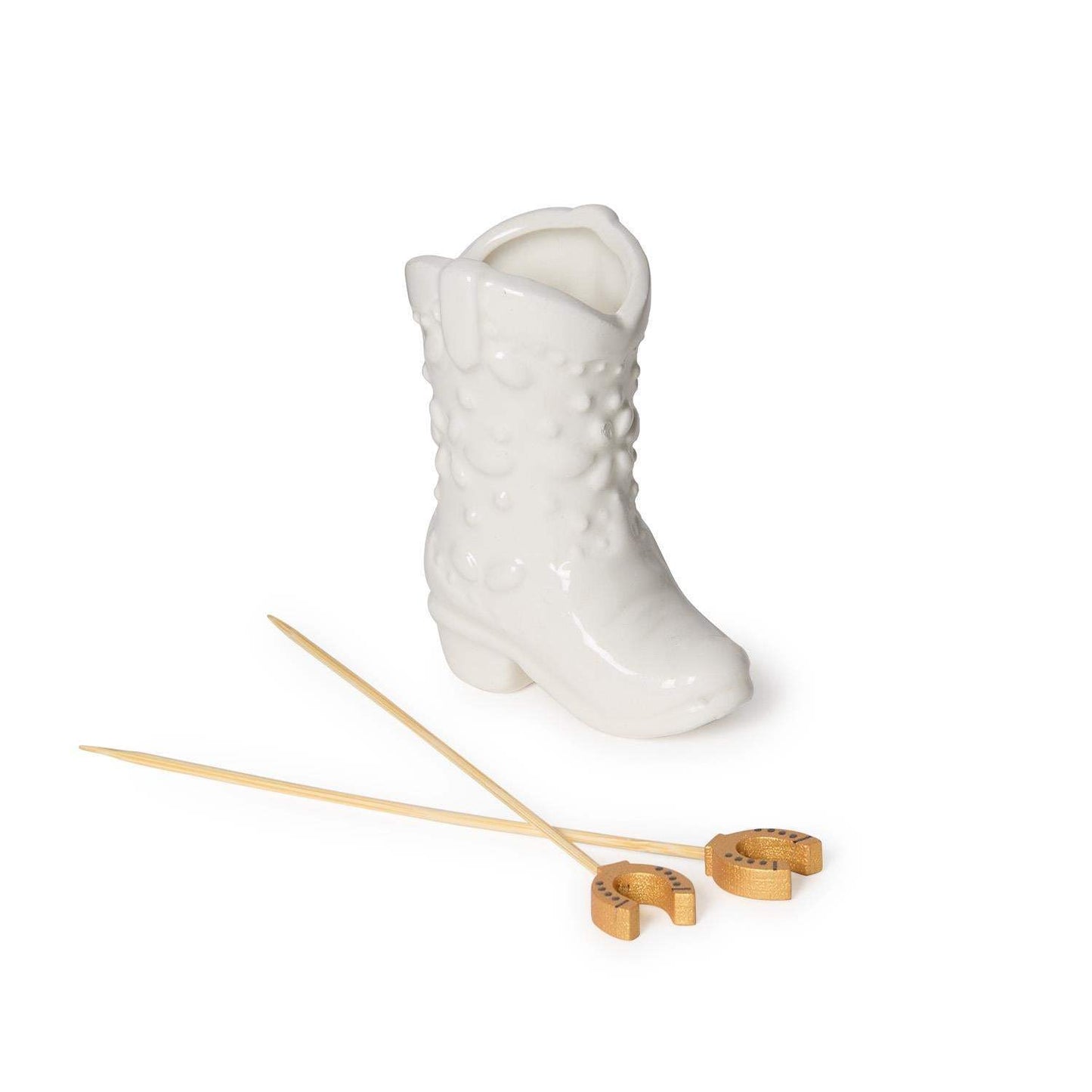 Western Cowboy Boot with 20 Horseshoe Cocktail Picks