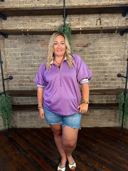 PLUS SIZE | Clyde Puff Raglan Knit Top