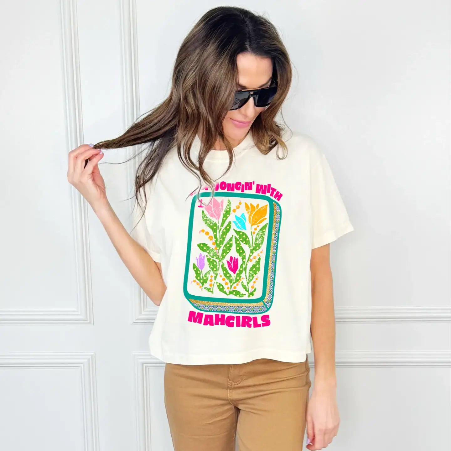 Mahjong-in with Mahgirls Crop Tee | PLUS SIZE AVAILABLE