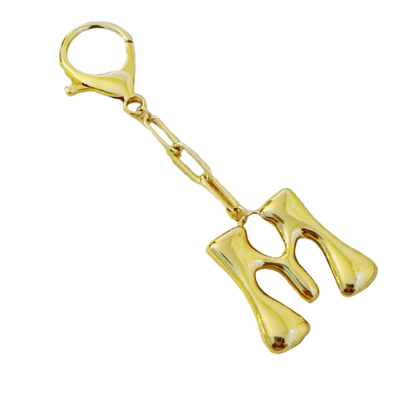 Gold Bubble Initial Purse Charm