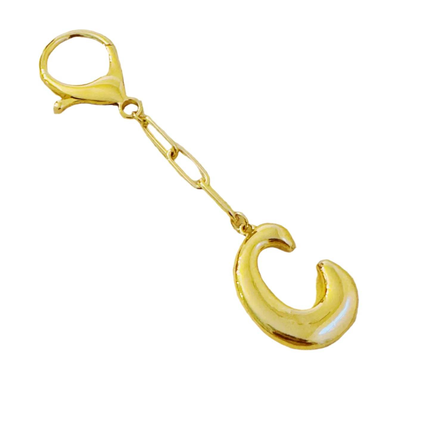 Gold Bubble Initial Purse Charm