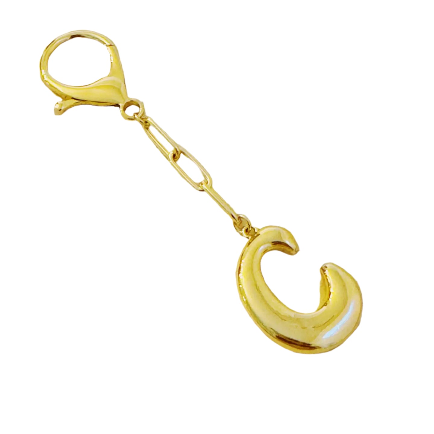Gold Bubble Initial Purse Charm