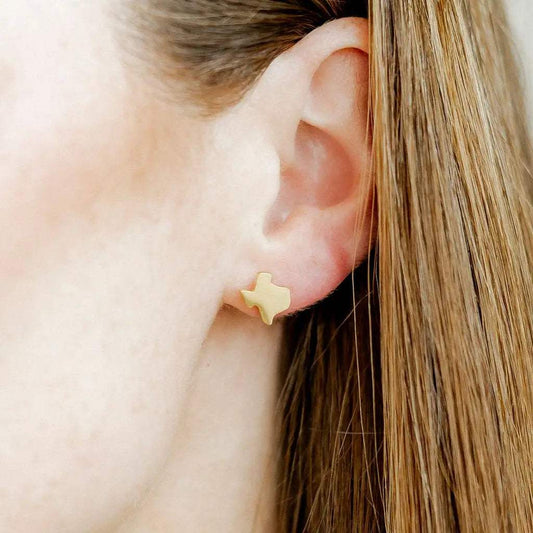 Big Texas Gold Screwback Stud Earrings