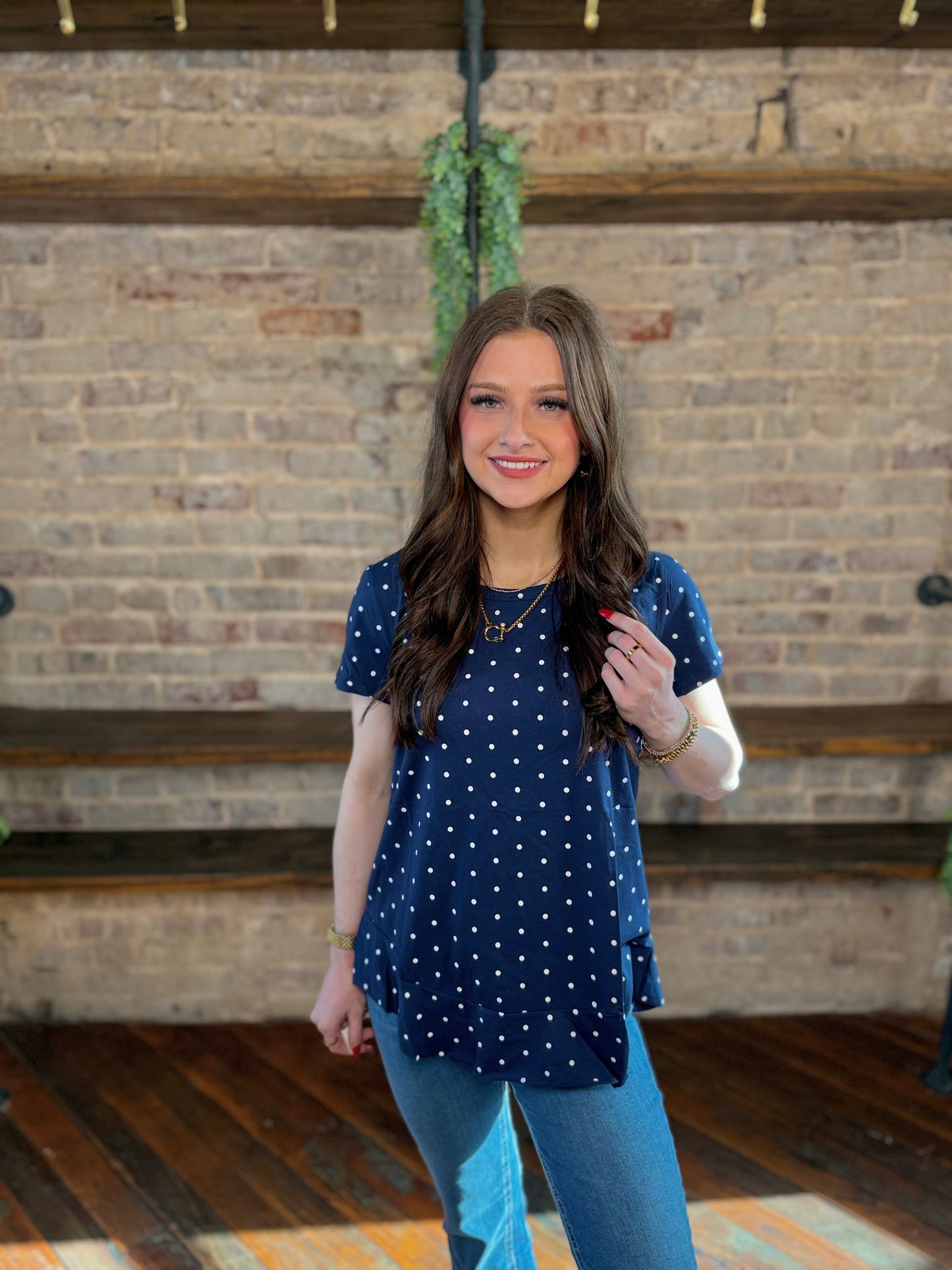 Oaklee Polka Dot Flare Tee