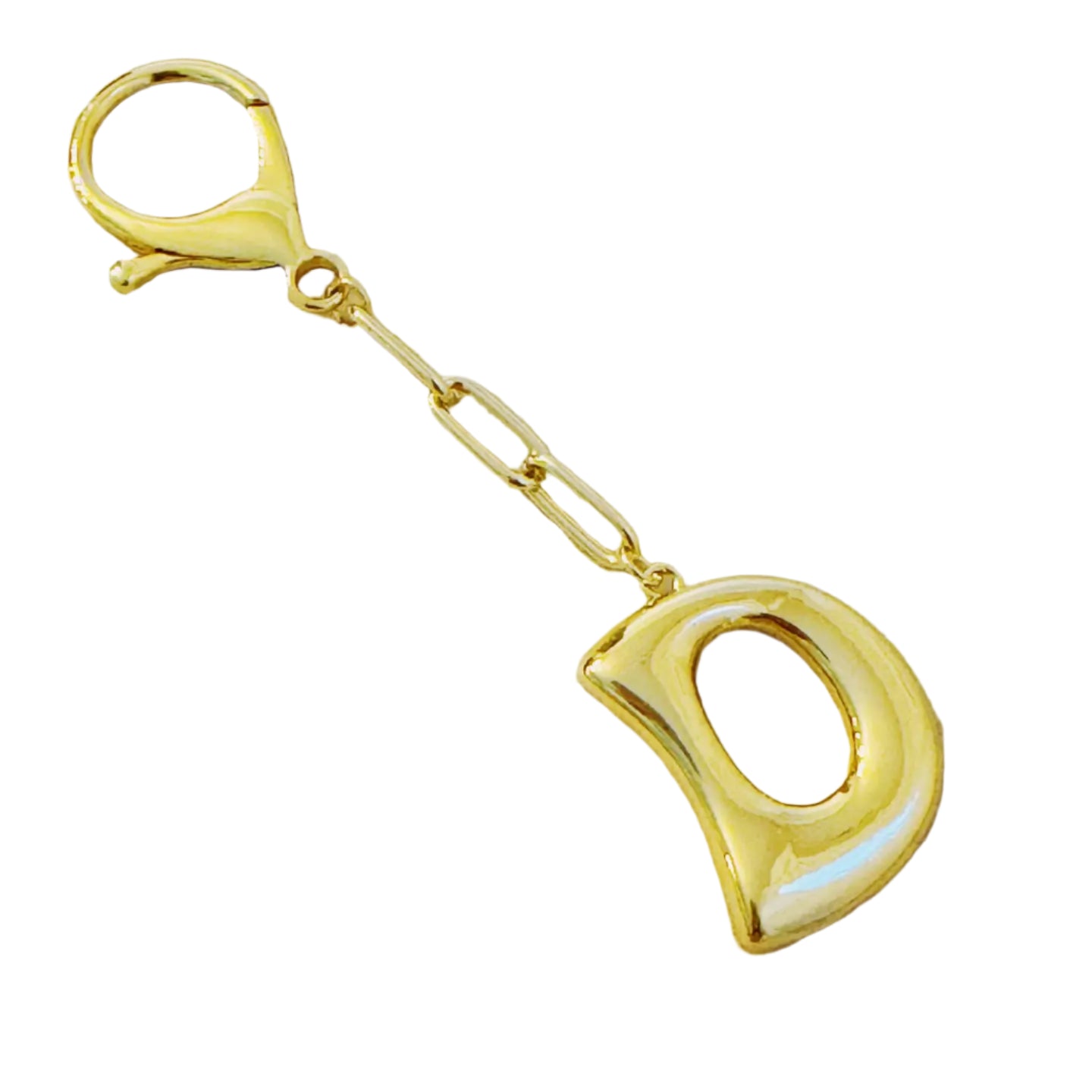 Gold Bubble Initial Purse Charm