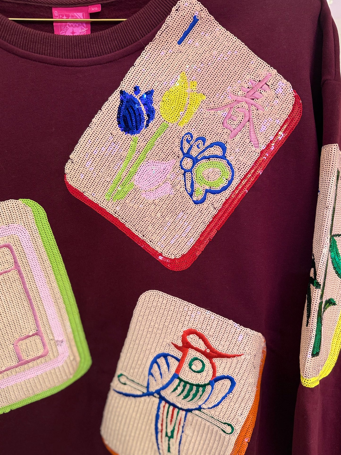 Plum Mahjong Tile Sweatshirt | Queen of Sparkles