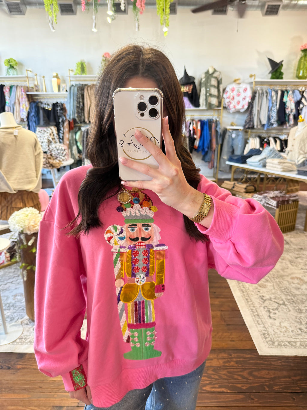 Pink Candyland Nutcracker Sweatshirt | Queen of Sparkles