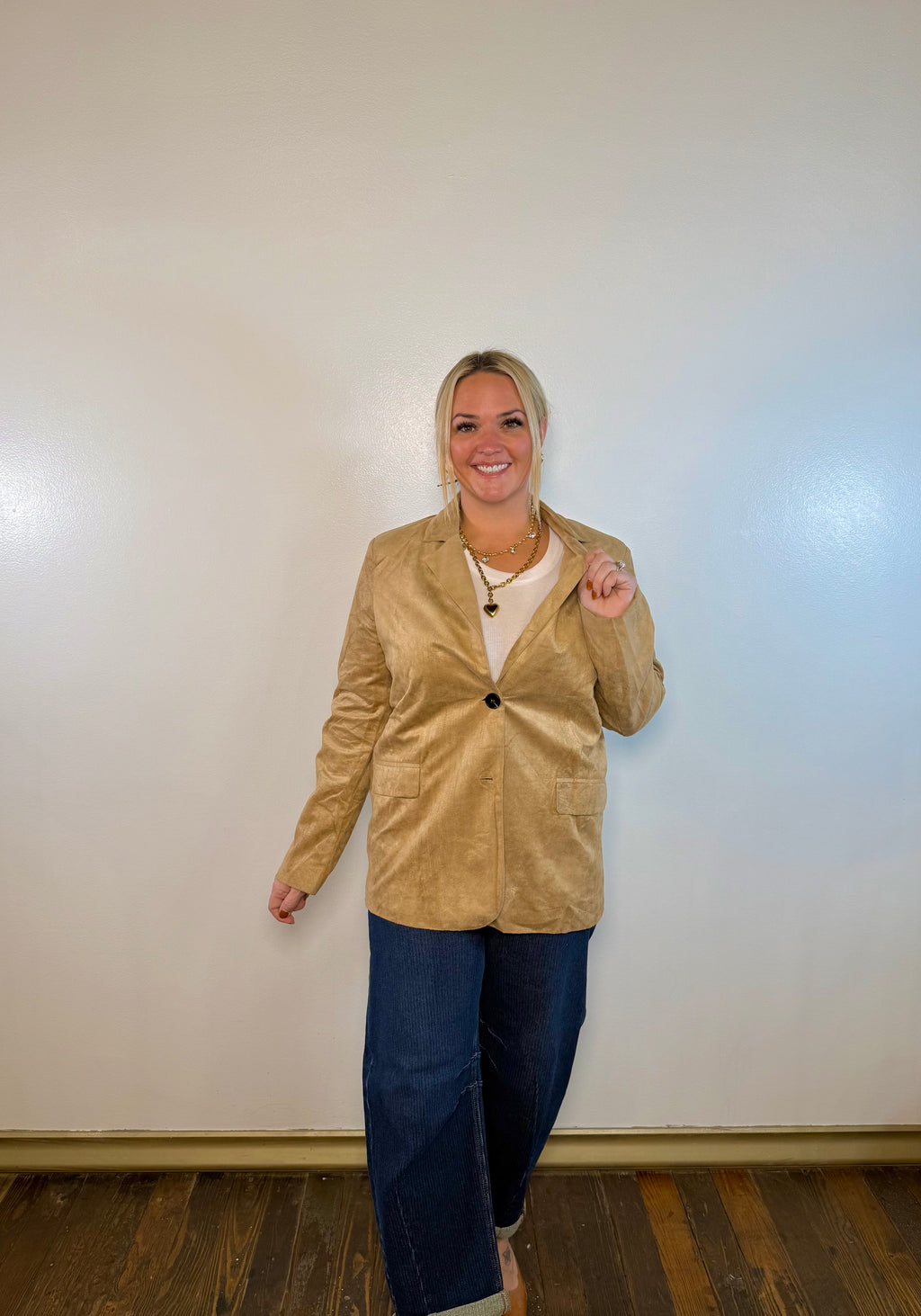 Lydia Suede Taupe Blazer